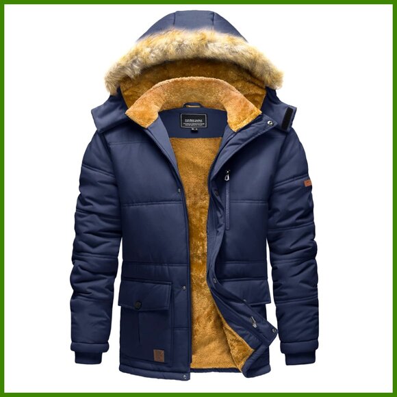 Men's Winter Jacket with Hood Water Repellent Windproof Thicken Parka